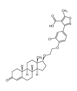 3-(3-chloro-4-(2-(((8R,9S,10R,13S,14S,17S)-13-methyl-3-oxo-2,3,6,7,8,9,10,11,12,13,14,15,16,17-tetradecahydro-1H-cyclopenta[a]phenanthren-17-yl)oxy)ethoxy)phenyl)-5-methylisoxazole-4-carboxylic acid CAS:198830-59-0 manufacturer & supplier