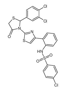 4-chloro-N-(2-(2-(2-(3,4-dichlorophenyl)-4-oxothiazolidin-3-yl)thiazol-4-yl)phenyl)benzenesulfonamide CAS:198837-71-7 manufacturer & supplier