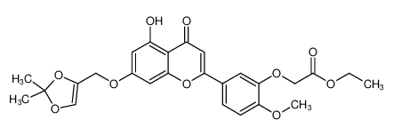 ethyl 2-(5-(7-((2,2-dimethyl-1,3-dioxol-4-yl)methoxy)-5-hydroxy-4-oxo-4H-chromen-2-yl)-2-methoxyphenoxy)acetate CAS:198886-17-8 manufacturer & supplier