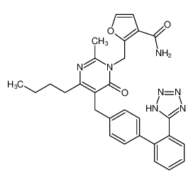 2-((5-((2'-(1H-tetrazol-5-yl)-[1,1'-biphenyl]-4-yl)methyl)-4-butyl-2-methyl-6-oxopyrimidin-1(6H)-yl)methyl)furan-3-carboxamide CAS:198970-67-1 manufacturer & supplier