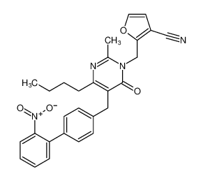 2-((4-butyl-2-methyl-5-((2'-nitro-[1,1'-biphenyl]-4-yl)methyl)-6-oxopyrimidin-1(6H)-yl)methyl)furan-3-carbonitrile CAS:198970-90-0 manufacturer & supplier