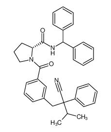 2-Pyrrolidinecarboxamide,1-[3-(2-cyano-3-methyl-2-phenylbutyl)benzoyl]-N-(diphenylmethyl)-,(2R)- CAS:198999-51-8 manufacturer & supplier