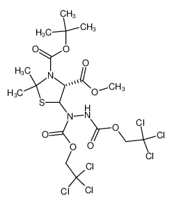 (4R)-5ξ-[N,N'-bis-(2,2,2-trichloro-ethoxycarbonyl)-hydrazino]-2,2-dimethyl-thiazolidine-3,4r-dicarboxylic acid 3-tert-butyl ester 4-methyl ester CAS:19907-73-4 manufacturer & supplier