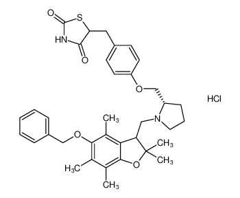 5-(4-(((2S)-1-((5-(benzyloxy)-2,2,4,6,7-pentamethyl-2,3-dihydrobenzofuran-3-yl)methyl)pyrrolidin-2-yl)methoxy)benzyl)thiazolidine-2,4-dione hydrochloride CAS:199108-34-4 manufacturer & supplier