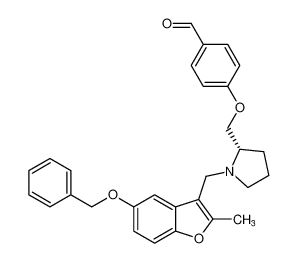 (S)-4-((1-((5-(benzyloxy)-2-methylbenzofuran-3-yl)methyl)pyrrolidin-2-yl)methoxy)benzaldehyde CAS:199109-15-4 manufacturer & supplier