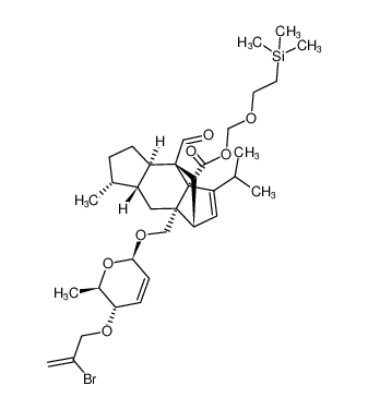 (2-(trimethylsilyl)ethoxy)methyl (1R,3aR,4S,4aR,7R,7aR,8aS)-8a-((((2R,5S,6R)-5-((2-bromoallyl)oxy)-6-methyl-5,6-dihydro-2H-pyran-2-yl)oxy)methyl)-4-formyl-3-isopropyl-7-methyl-4,4a,5,6,7,7a,8,8a-octahydro-1,4-methano-s-indacene-3a(1H)-carbox