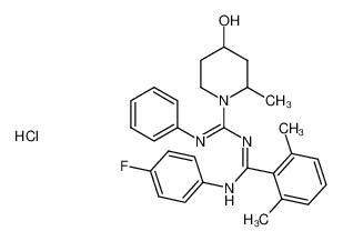 (E)-N-((Z)-(2,6-dimethylphenyl)((4-fluorophenyl)amino)methylene)-4-hydroxy-2-methyl-N'-phenylpiperidine-1-carboximidamide hydrochloride CAS:199120-78-0 manufacturer & supplier