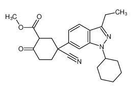 methyl 5-cyano-5-(1-cyclohexyl-3-ethyl-1H-indazol-6-yl)-2-oxocyclohexane-1-carboxylate CAS:199172-12-8 manufacturer & supplier