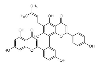 8-(2-(5,7-dihydroxy-4-oxo-4H-chromen-2-yl)-5-hydroxyphenyl)-5,7-dihydroxy-2-(4-hydroxyphenyl)-6-(3-methylbut-2-en-1-yl)-4H-chromen-4-one CAS:199173-88-1 manufacturer & supplier