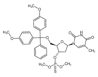 Thiophosphoric acid O-[(2R,3S,5R)-2-[bis-(4-methoxy-phenyl)-phenyl-methoxymethyl]-5-(5-methyl-2,4-dioxo-3,4-dihydro-2H-pyrimidin-1-yl)-tetrahydro-furan-3-yl] ester O',O'-dimethyl ester CAS:199175-52-5 manufacturer & supplier