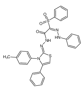 2,S,S-trioxo-N'-phenyl-2-[(4-phenyl-3-p-tolyl-3H-thiazol-2-ylidene)-hydrazino]-Sλ6-thioacetohydrazonic acid phenyl ester CAS:19949-87-2 manufacturer & supplier