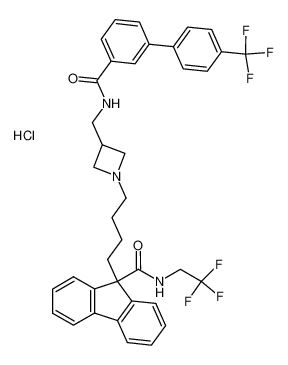 N-(2,2,2-Trifluoroethyl)-9-[4-[3-[[[[4'-(trifluoromethyl)[1,1'-biphenyl]-3-yl]carbonyl]amino]methyl]-1-azetidinyl]butyl]-9H-fluorene-9-carboxamide, monohydrochloride CAS:199528-08-0 manufacturer & supplier