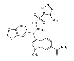 3-(1-(benzo[d][1,3]dioxol-5-yl)-2-((1-methyl-1H-tetrazole)-5-sulfonamido)-2-oxoethyl)-1-methyl-1H-indole-6-carboxamide CAS:199589-72-5 manufacturer & supplier