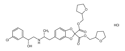 bis((tetrahydrofuran-2-yl)methyl) 5-((R)-2-(((R)-2-(3-chlorophenyl)-2-hydroxyethyl)amino)propyl)benzo[d][1,3]dioxole-2,2-dicarboxylate hydrochloride CAS:199670-70-7 manufacturer & supplier