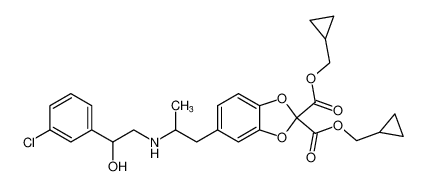 bis(cyclopropylmethyl) 5-(2-((2-(3-chlorophenyl)-2-hydroxyethyl)amino)propyl)benzo[d][1,3]dioxole-2,2-dicarboxylate CAS:199670-99-0 manufacturer & supplier