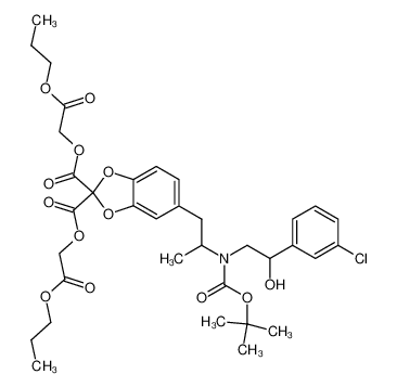 5-(2-{tert-Butoxycarbonyl-[2-(3-chloro-phenyl)-2-hydroxy-ethyl]-amino}-propyl)-benzo[1,3]dioxole-2,2-dicarboxylic acid bis-propoxycarbonylmethyl ester CAS:199671-10-8 manufacturer & supplier