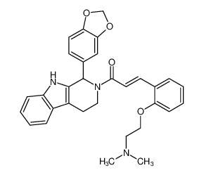 1H-Pyrido[3,4-b]indole,1-(1,3-benzodioxol-5-yl)-2-[(2E)-3-[2-[2-(dimethylamino)ethoxy]phenyl]-1-oxo-2-propenyl]-2,3,4,9-tetrahydro- CAS:199677-81-1 manufacturer & supplier