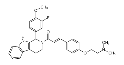 (E)-3-(4-(2-(dimethylamino)ethoxy)phenyl)-1-(1-(3-fluoro-4-methoxyphenyl)-1,3,4,9-tetrahydro-2H-pyrido[3,4-b]indol-2-yl)prop-2-en-1-one CAS:199678-11-0 manufacturer & supplier