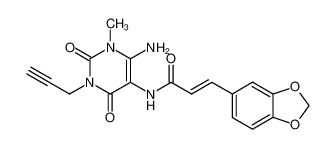 (E)-N-(6-Amino-1-methyl-2,4-dioxo-3-prop-2-ynyl-1,2,3,4-tetrahydro-pyrimidin-5-yl)-3-benzo[1,3]dioxol-5-yl-acrylamide CAS:199680-87-0 manufacturer & supplier