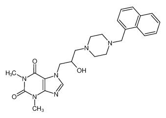 7-[2-hydroxy-3-(4-naphthalen-1-ylmethyl-piperazin-1-yl)-propyl]-1,3-dimethyl-3,7-dihydro-purine-2,6-dione CAS:19972-06-6 manufacturer & supplier