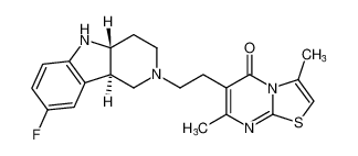 6-(2-((4aR,9bR)-8-fluoro-1,3,4,4a,5,9b-hexahydro-2H-pyrido[4,3-b]indol-2-yl)ethyl)-3,7-dimethyl-5H-thiazolo[3,2-a]pyrimidin-5-one CAS:199725-63-8 manufacturer & supplier