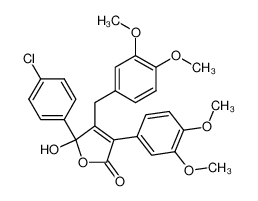 2(5H)-furanone, 5-(4-chlorophenyl)-3-(3,4-dimethoxyphenyl)-4-[(3,4-dimethoxyphenyl)methyl]-5-hydroxy- CAS:199726-10-8 manufacturer & supplier