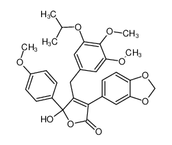 3-Benzo[1,3]dioxol-5-yl-5-hydroxy-4-(3-isopropoxy-4,5-dimethoxy-benzyl)-5-(4-methoxy-phenyl)-5H-furan-2-one CAS:199742-25-1 manufacturer & supplier