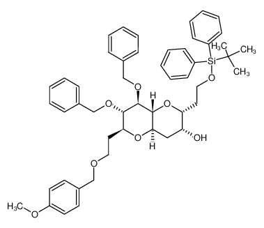 (2R,3R,4aR,6S,7S,8R,8aR)-7,8-Bis-benzyloxy-2-[2-(tert-butyl-diphenyl-silanyloxy)-ethyl]-6-[2-(4-methoxy-benzyloxy)-ethyl]-octahydro-pyrano[3,2-b]pyran-3-ol CAS:199792-38-6 manufacturer & supplier