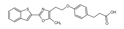 3-(4-(2-(2-(benzo[b]thiophen-2-yl)-5-methyloxazol-4-yl)ethoxy)phenyl)propanoic acid CAS:199794-40-6 manufacturer & supplier