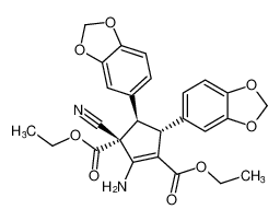 rel-diethyl (3R,4R,5R)-2-amino-4,5-bis(benzo[d][1,3]dioxol-5-yl)-3-cyanocyclopent-1-ene-1,3-dicarboxylate CAS:199802-25-0 manufacturer & supplier