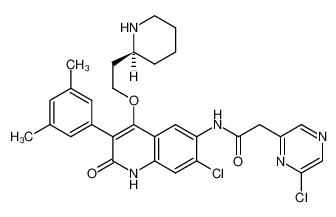 (S)-N-(7-chloro-3-(3,5-dimethylphenyl)-2-oxo-4-(2-(piperidin-2-yl)ethoxy)-1,2-dihydroquinolin-6-yl)-2-(6-chloropyrazin-2-yl)acetamide CAS:199859-65-9 manufacturer & supplier