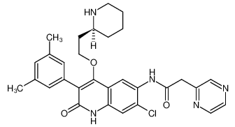 (S)-N-(7-chloro-3-(3,5-dimethylphenyl)-2-oxo-4-(2-(piperidin-2-yl)ethoxy)-1,2-dihydroquinolin-6-yl)-2-(pyrazin-2-yl)acetamide CAS:199859-66-0 manufacturer & supplier