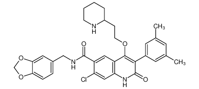 N-(benzo[d][1,3]dioxol-5-ylmethyl)-7-chloro-3-(3,5-dimethylphenyl)-2-oxo-4-(2-(piperidin-2-yl)ethoxy)-1,2-dihydroquinoline-6-carboxamide CAS:199859-95-5 manufacturer & supplier