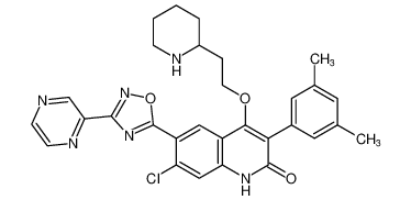 7-chloro-3-(3,5-dimethylphenyl)-4-(2-(piperidin-2-yl)ethoxy)-6-(3-(pyrazin-2-yl)-1,2,4-oxadiazol-5-yl)quinolin-2(1H)-one CAS:199860-54-3 manufacturer & supplier