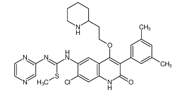 methyl (Z)-N-(7-chloro-3-(3,5-dimethylphenyl)-2-oxo-4-(2-(piperidin-2-yl)ethoxy)-1,2-dihydroquinolin-6-yl)-N'-(pyrazin-2-yl)carbamimidothioate CAS:199861-35-3 manufacturer & supplier