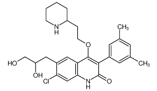 7-chloro-6-(2,3-dihydroxypropyl)-3-(3,5-dimethylphenyl)-4-(2-(piperidin-2-yl)ethoxy)quinolin-2(1H)-one CAS:199942-10-4 manufacturer & supplier