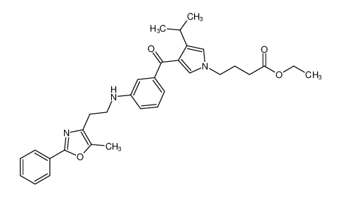 1H-Pyrrole-1-butanoic acid,3-(1-methylethyl)-4-[3-[[2-(5-methyl-2-phenyl-4-oxazolyl)ethyl]amino]benzoyl]-, ethyl ester CAS:199992-46-6 manufacturer & supplier