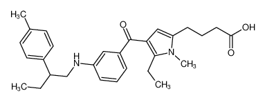 4-(5-ethyl-1-methyl-4-(3-((2-(p-tolyl)butyl)amino)benzoyl)-1H-pyrrol-2-yl)butanoic acid CAS:199994-49-5 manufacturer & supplier