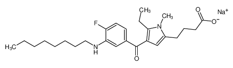 1H-Pyrrole-2-butanoic acid,5-ethyl-4-[4-fluoro-3-(octylamino)benzoyl]-1-methyl-, monosodium salt CAS:199994-77-9 manufacturer & supplier