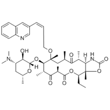 (1R,2R,4R,6R,7R,8R,10R,13R,14S)-7-[(2S,3R,4S,6R)-4-(dimethylamino)-3-hydroxy-6-methyloxan-2-yl]oxy-13-ethyl-2,4,6,8,10,14-hexamethyl-6-[(E)-3-quinolin-3-ylprop-2-enoxy]-12,15-dioxa-17-azabicyclo[12.3.0]heptadecane-3,9,11,16-tetrone CAS:20511