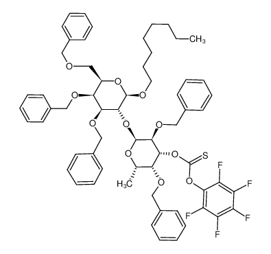 Thiocarbonic acid O-[(2S,3S,4R,5R,6S)-3,5-bis-benzyloxy-2-((2R,3R,4S,5S,6R)-4,5-bis-benzyloxy-6-benzyloxymethyl-2-octyloxy-tetrahydro-pyran-3-yloxy)-6-methyl-tetrahydro-pyran-4-yl] ester O-pentafluorophenyl ester CAS:283587-81-5 manufacturer