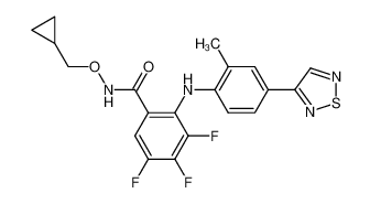 N-cyclopropylmethoxy-3,4,5-trifluoro-2-(2-methyl-4-[1,2,5]thiadiazol-3-yl-phenylamino)-benzamide CAS:283601-73-0 manufacturer & supplier