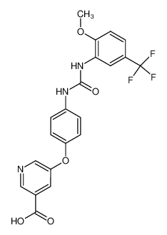 5-{4-[3-(2-Methoxy-5-trifluoromethyl-phenyl)-ureido]-phenoxy}-nicotinic acid CAS:284462-90-4 manufacturer & supplier