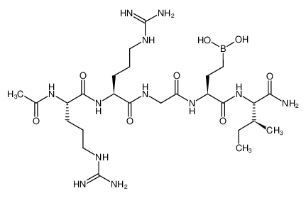 ((6S,9S,15S)-6-acetamido-1-amino-15-(((2S,3S)-1-amino-3-methyl-1-oxopentan-2-yl)carbamoyl)-9-(3-guanidinopropyl)-1-imino-7,10,13-trioxo-2,8,11,14-tetraazaheptadecan-17-yl)boronic acid CAS:284660-81-7 manufacturer & supplier