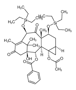 (1aS,3S,3aS,5R,10S,11S,11aR,11bS)-11b-acetoxy-10-hydroxy-3a,7,12,12-tetramethyl-4,8-dioxo-3,5-bis((triethylsilyl)oxy)-1a,2,3,3a,4,5,8,9,10,11,11a,11b-dodecahydro-1H-6,10-methanocyclopropa[3,4]benzo[1,2][10]annulen-11-yl benzoate CAS:285118-3