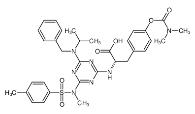 N-{4-[N-(benzyl)-N-(2-propyl)amino]-6-[N-(methyl)-N-(4-methylphenylsulfonyl)amino]-1,3,5-triazin-2-yl}-L-4-(N,N-dimethylcarbamyloxy)phenylalanine CAS:285563-14-6 manufacturer & supplier