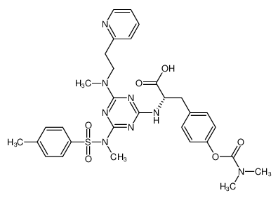 N-{4-[N-(methyl)-N-(2-pyridin-2-ylethyl)amino]-6-[N-(methyl)-N-(4-methylphenylsulfonyl)amino]-1,3,5-triazin-2-yl}-L-4-(N,N-dimethylcarbamyloxy)phenylalanine CAS:285563-23-7 manufacturer & supplier