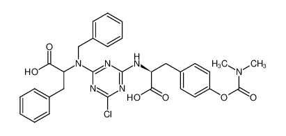 N-{4-chloro-6-[N-(benzyl)-N-(1-carboxy-2-phenylethyl)amino]-1,3,5-triazin-2-yl}-L-4-(N,N-dimethylcarbamyloxy)phenylalanine CAS:285563-86-2 manufacturer & supplier