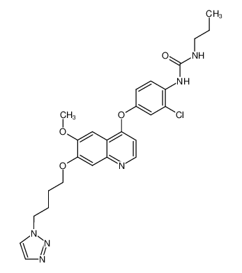 N-[2-Chloro-4-({6-methoxy-7-[4-(1 H -1,2,3-triazol-1-yl)butoxy]-4-quinolyl}oxy)phenyl]-N'-propylurea CAS:286371-15-1 manufacturer & supplier