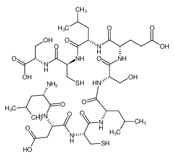 (2S,5R,8S,11S,14S,17S,20R,23S)-23-((S)-2-amino-4-methylpentanamido)-11-(2-carboxyethyl)-2,14-bis(hydroxymethyl)-8,17-diisobutyl-5,20-bis(mercaptomethyl)-4,7,10,13,16,19,22-heptaoxo-3,6,9,12,15,18,21-heptaazapentacosanedioic acid CAS:286379-9